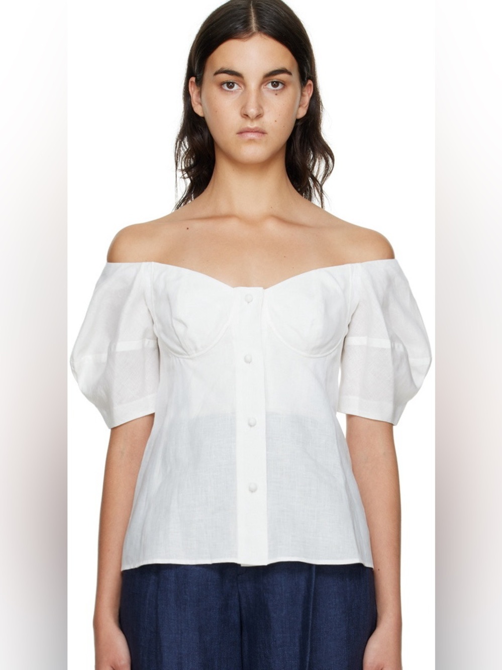 Chloé White
Off-The-Shoulder
Blouse Size 40/L